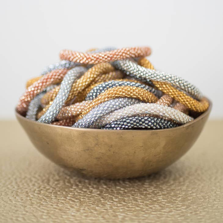 Metallic Hues Roll-on Beaded Bracelets