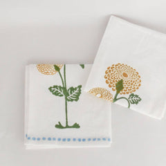 Block Print Tea Towel- Marigold
