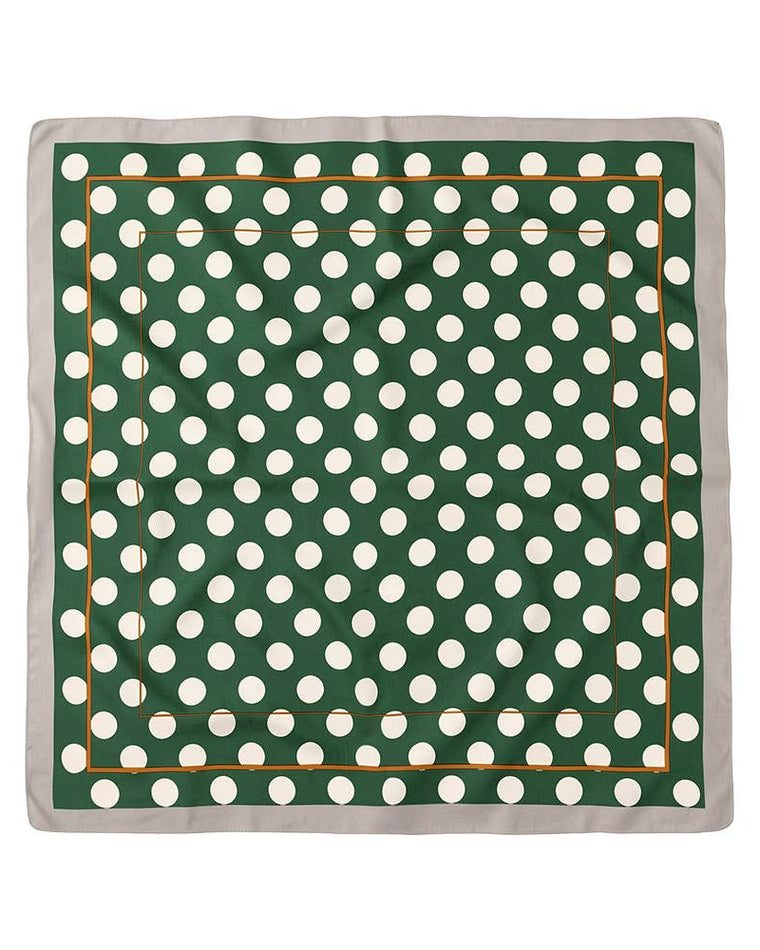 Green Silky Polka Dot Scarf- COMING SOON!