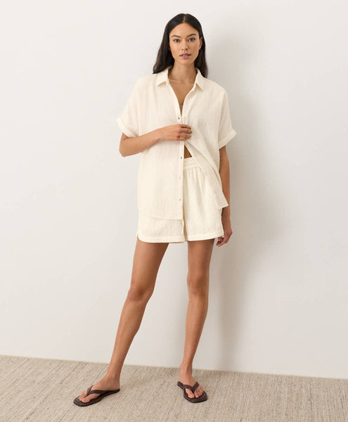Coastal Gauze Relaxed Shirt- Size Large