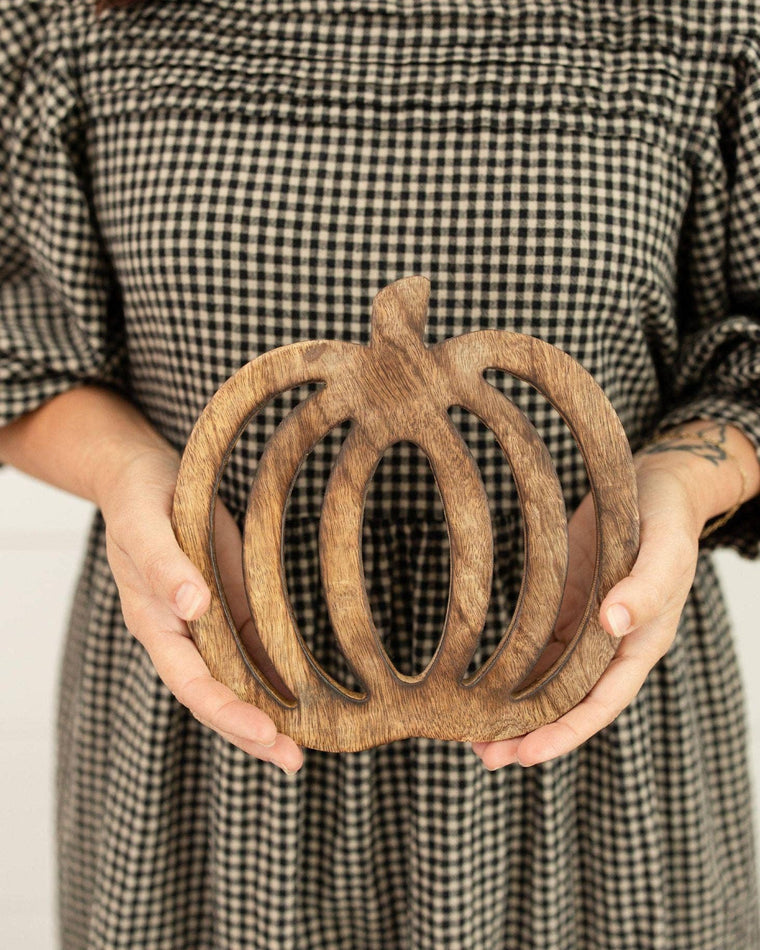Mango Wood Pumpkin Trivet