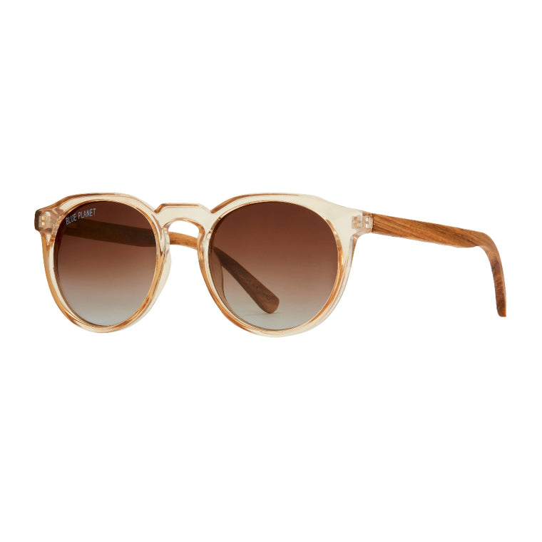 Crystal Champagne Walnut Brown Polarized Sunglasses