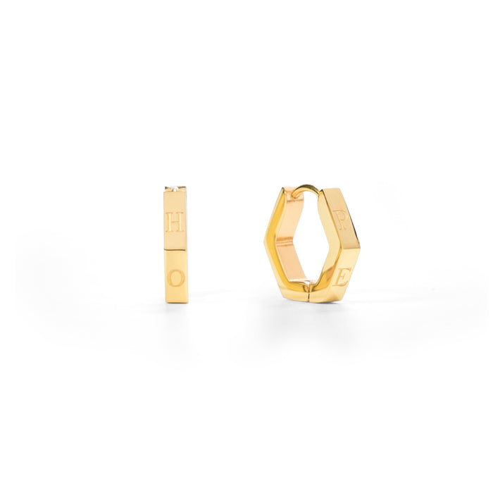 Hope In A Hexagon Earring