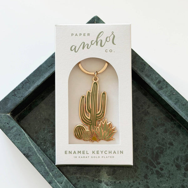 Cactus Gold Plated Keychain