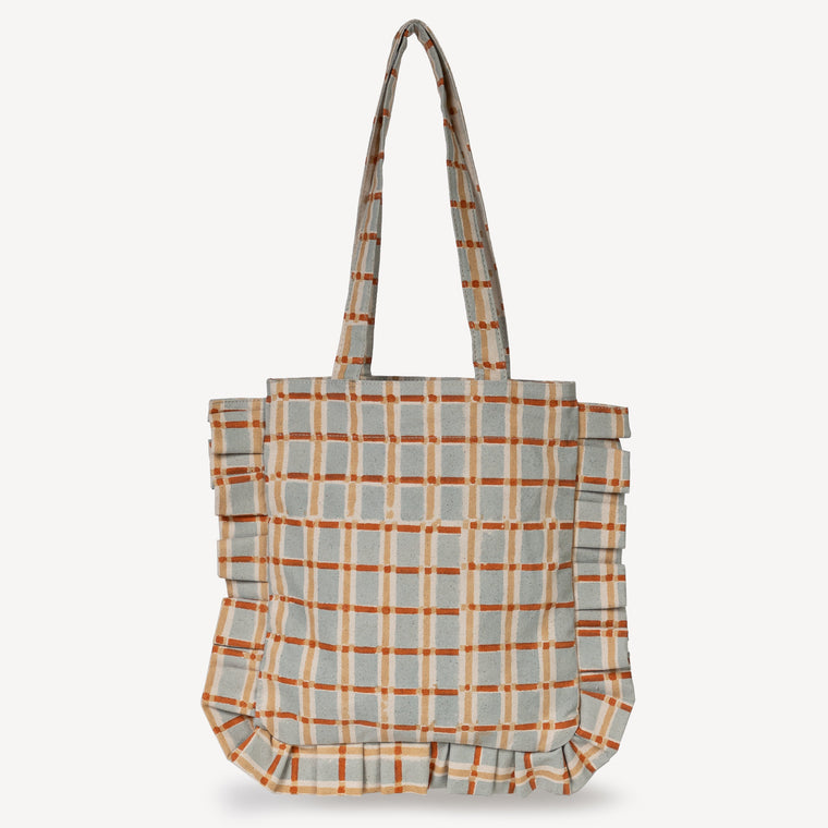 Momo Tote- Powder Plaid