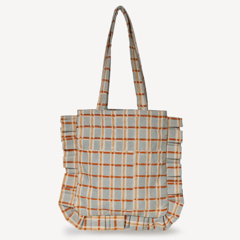 Momo Tote- Powder Plaid