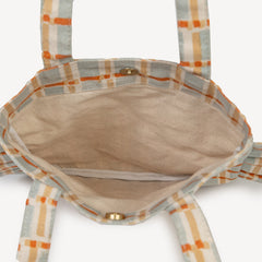 Momo Tote- Powder Plaid