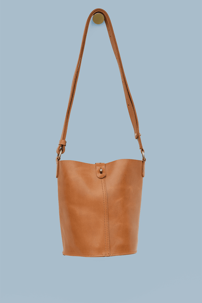 Leather Bucket Bag- Caramel