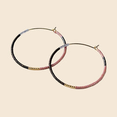 Color Block Beaded Hoops- Large