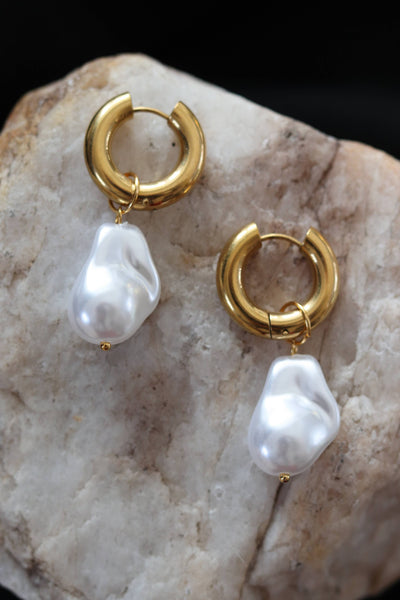 Freshwater Pearl Hoops