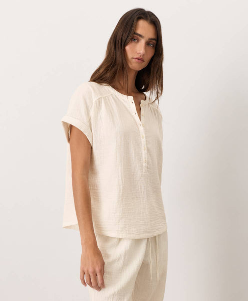Coastal Double Gauze Short Sleeve Popover