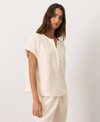 Coastal Double Gauze Short Sleeve Popover