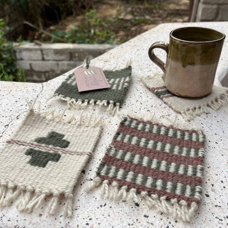 Coaster Set- Sage & Dusty Rose