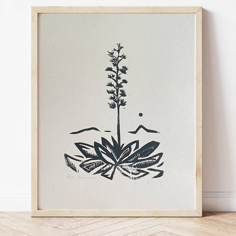 Agave Linocut Print