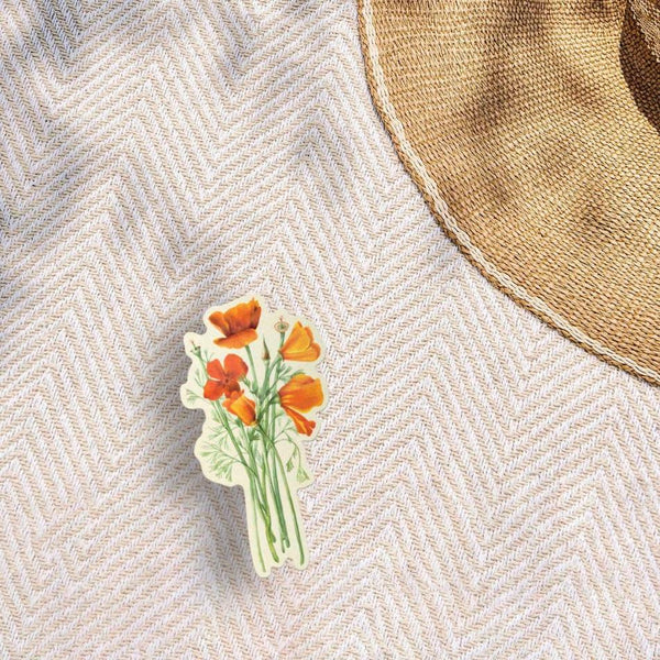 California Poppy Vinyl Sticker