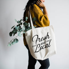fresh and local farmers market tote