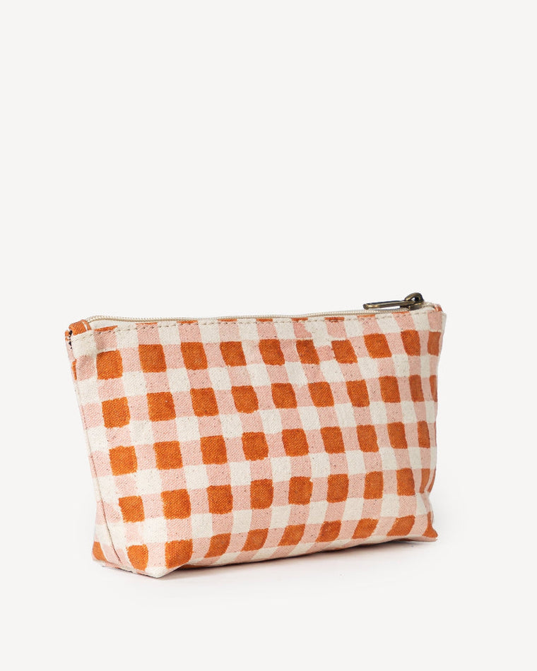 Gold Gingham Waterproof Pouch- LAST ONE!