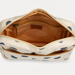 Block Print Camera Bag- Indigo Dot