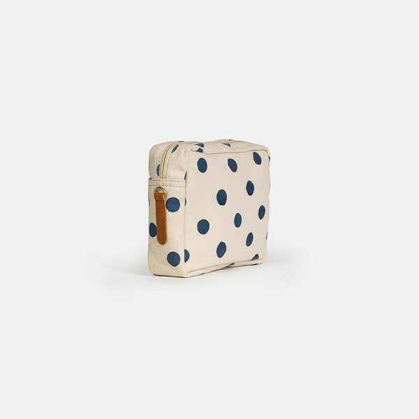 Block Print Camera Bag- Indigo Dot