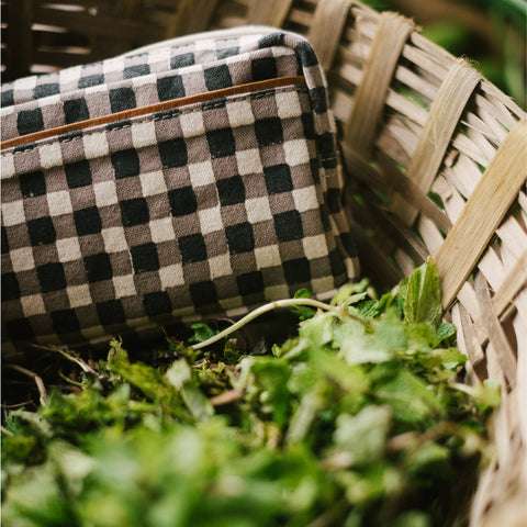 Block Print Belt Bag- Winter Gingham