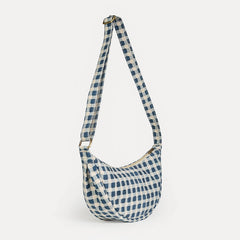 Moon Sling Bag- Indigo Gingham