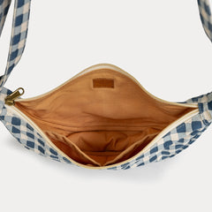 Moon Sling Bag- Indigo Gingham