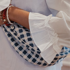 Moon Sling Bag- Indigo Gingham