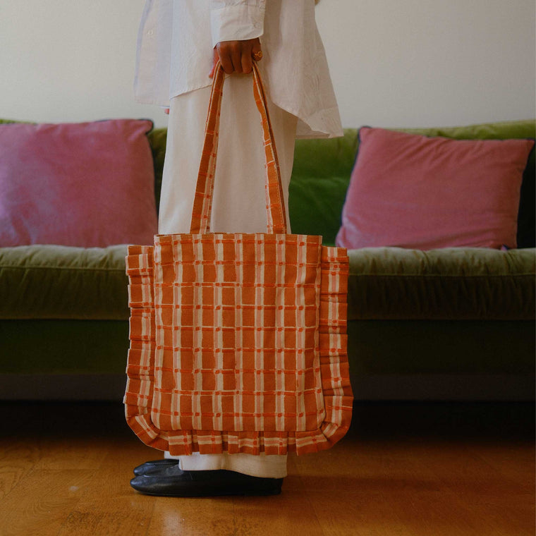 Momo Tote- Ember Plaid