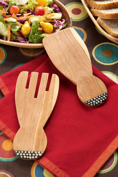 Kenyan Olive Wood Server Set