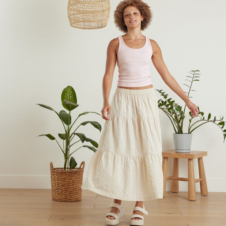 Haylea Organic Cotton Skirt- Pearl