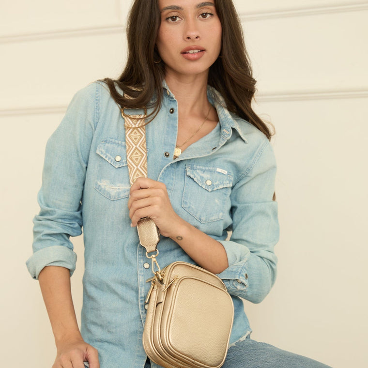 Josie Double Crossbody - Gold