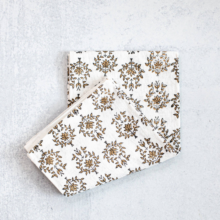 Tea Towel- Black & Chai Lotus