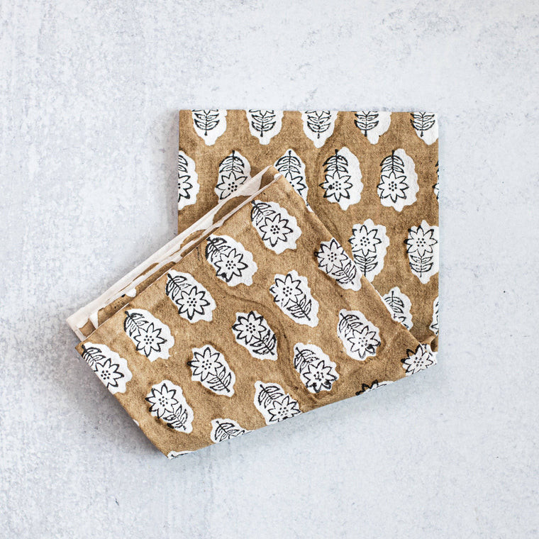 Tea Towel- Flower- Chai & Black