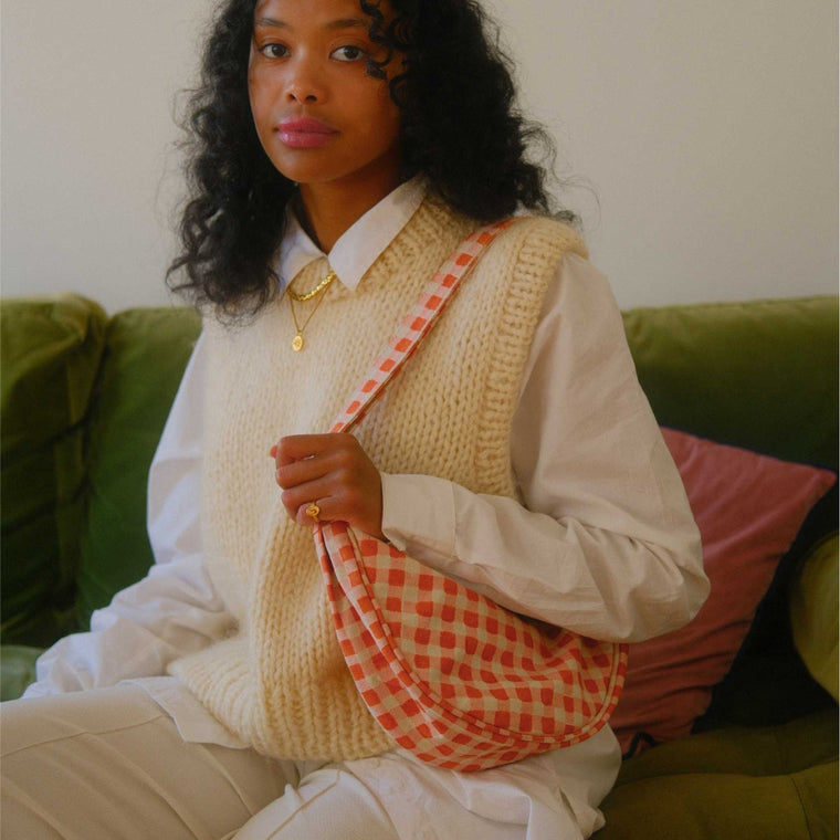 Moon Sling Crossbody Bag- Harvest Gold Gingham