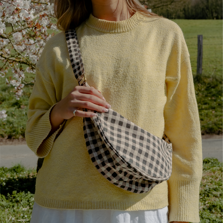 Moon Sling Bag- Ink Gingham