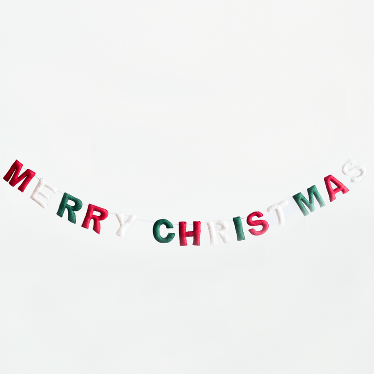 Merry Christmas Felt Holiday Banner