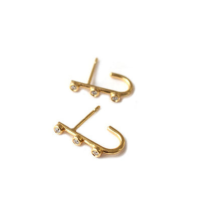 Nina earrings are unique hook posts topped with three bright gems. Adds ...