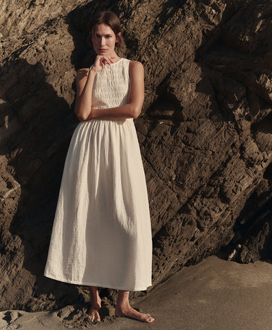 Coastal Organic Double Gauze Smocked Dress
