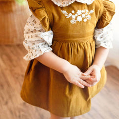 Corduroy Pinafore Baby Dress Set