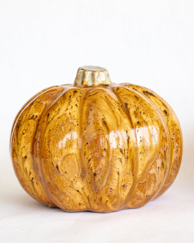 Ceramic Pumpkin- Orange Spotted