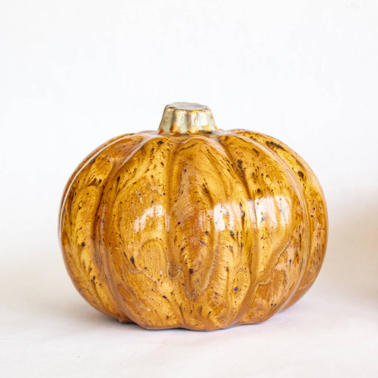 Ceramic Pumpkin- Orange Spotted