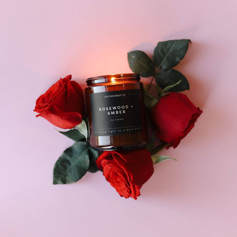 Rosewood + Amber Soy Candle