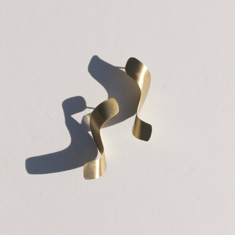 Golden Noodle Earrings