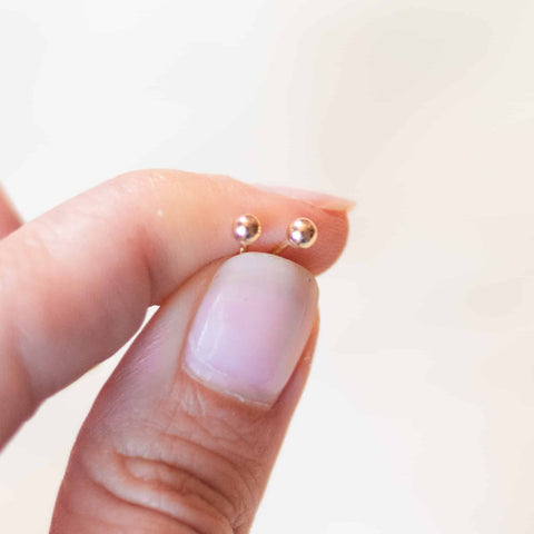 Gold Ball Post Earrings