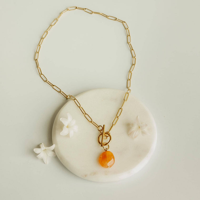 Orange Poppy Elle Necklace