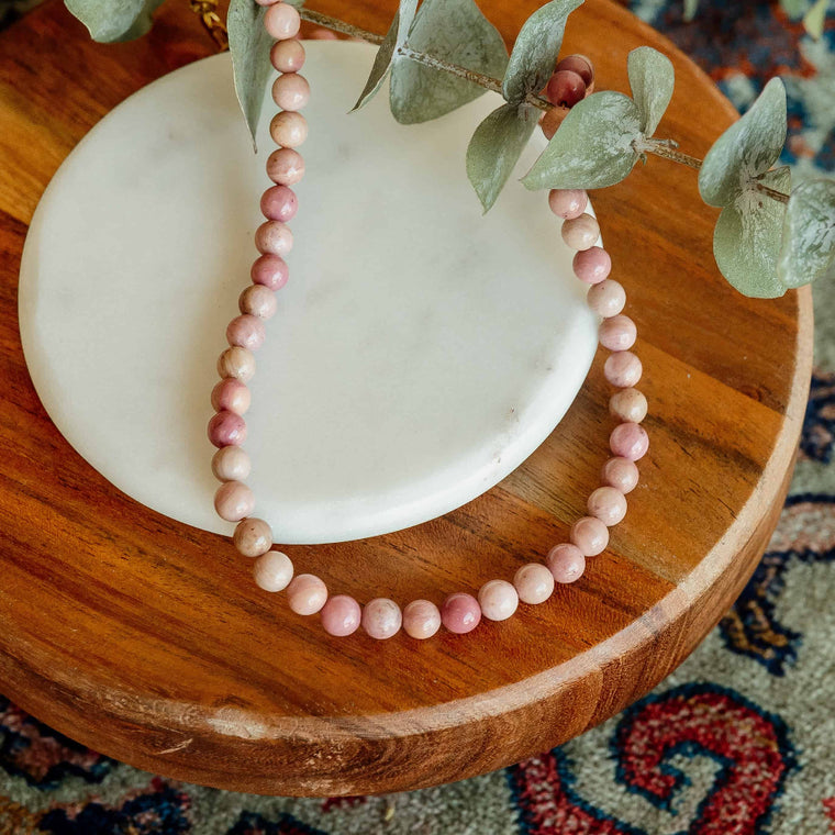 Rosa Pink Beaded Necklace