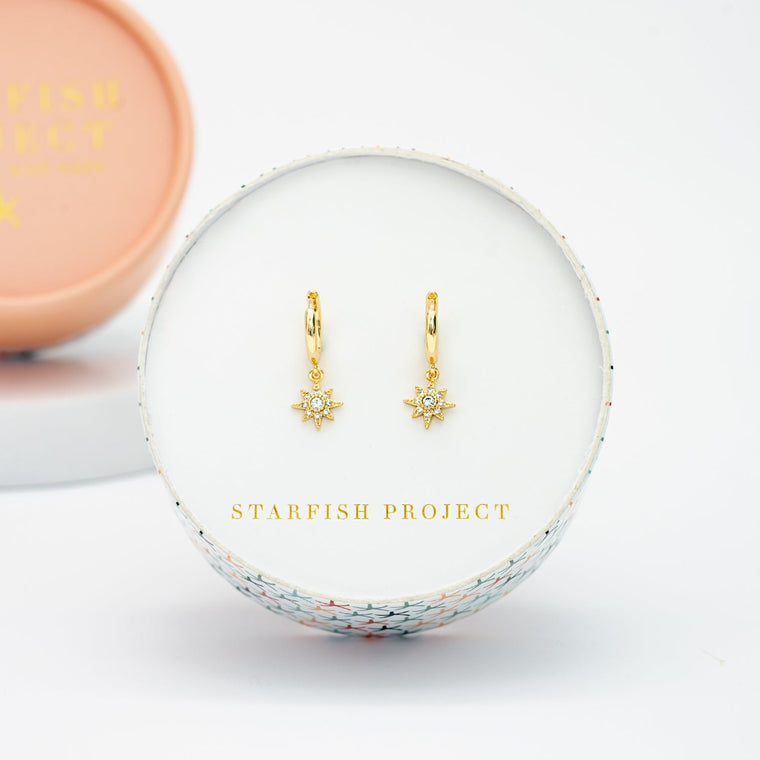 Brilliance Star Huggie Earrings