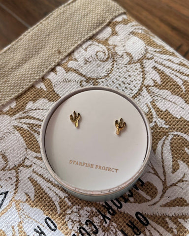Gold Cactus Earrings- SPECIAL OFFER!