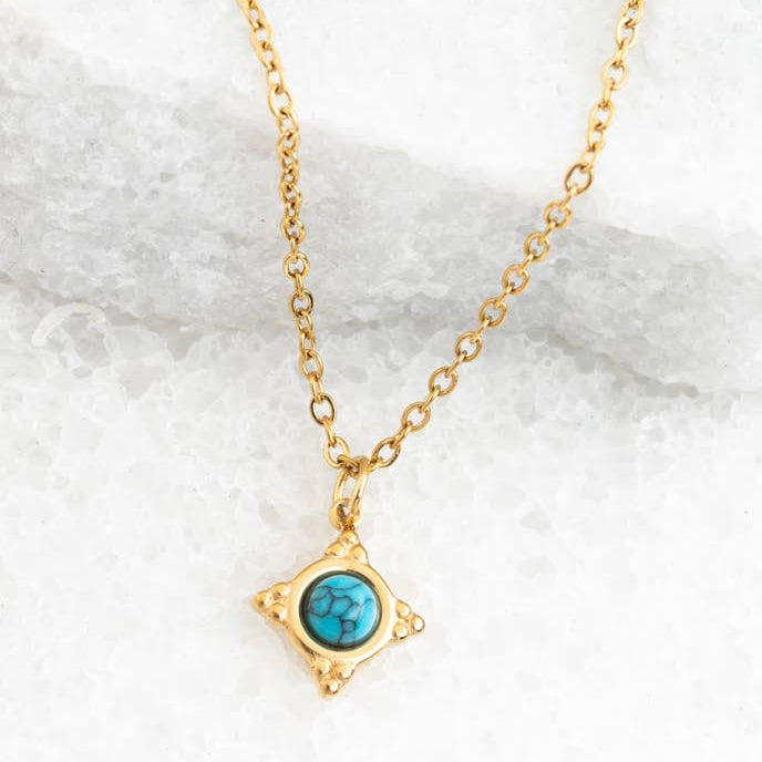 Turquoise Compass Rose Necklace