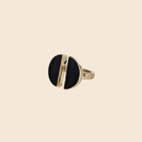 Moon Halves Ring- Black | Redemption Market